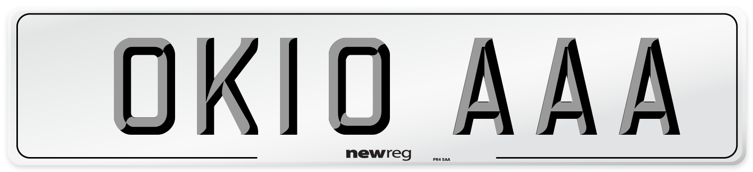 OK10 AAA Number Plate from New Reg